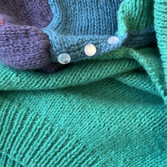 Vintage Cottagecore Farm Sheep Shetland Hand Knit Wool By The Eagle’s Eye Size L - Picture 6 of 9